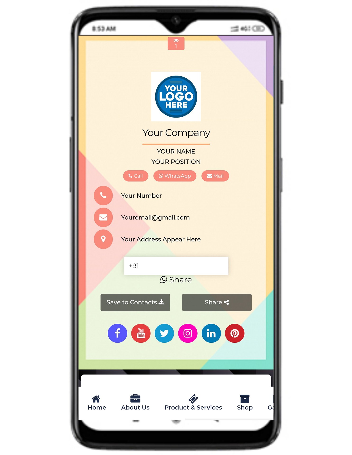 Digital Business Card Template 1