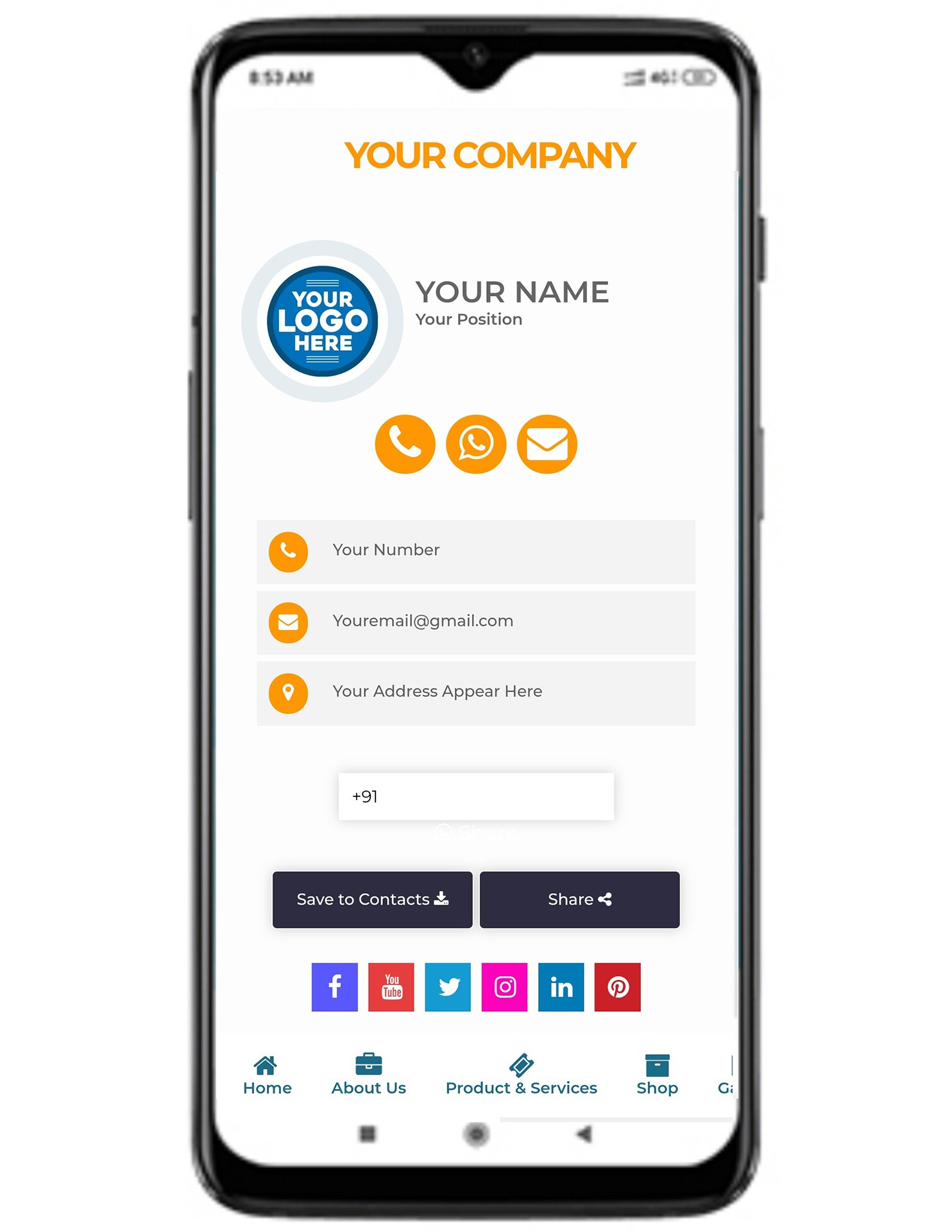 Digital Business Card Template 1