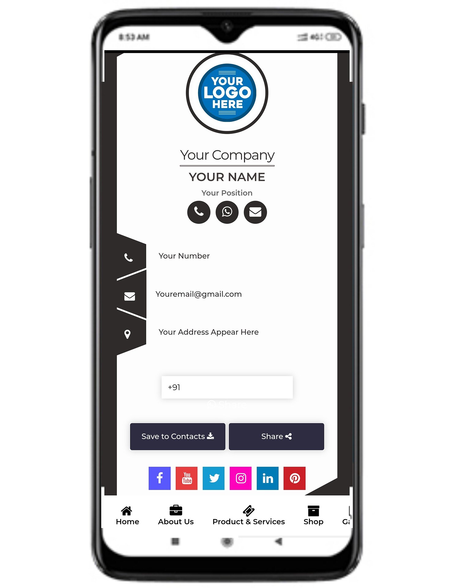 Digital Business Card Template 1