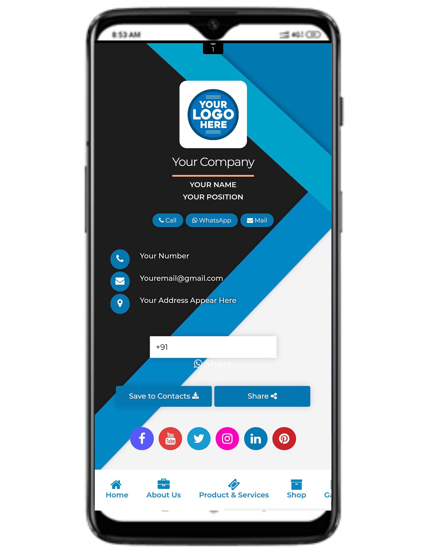 Digital Business Card Template 1