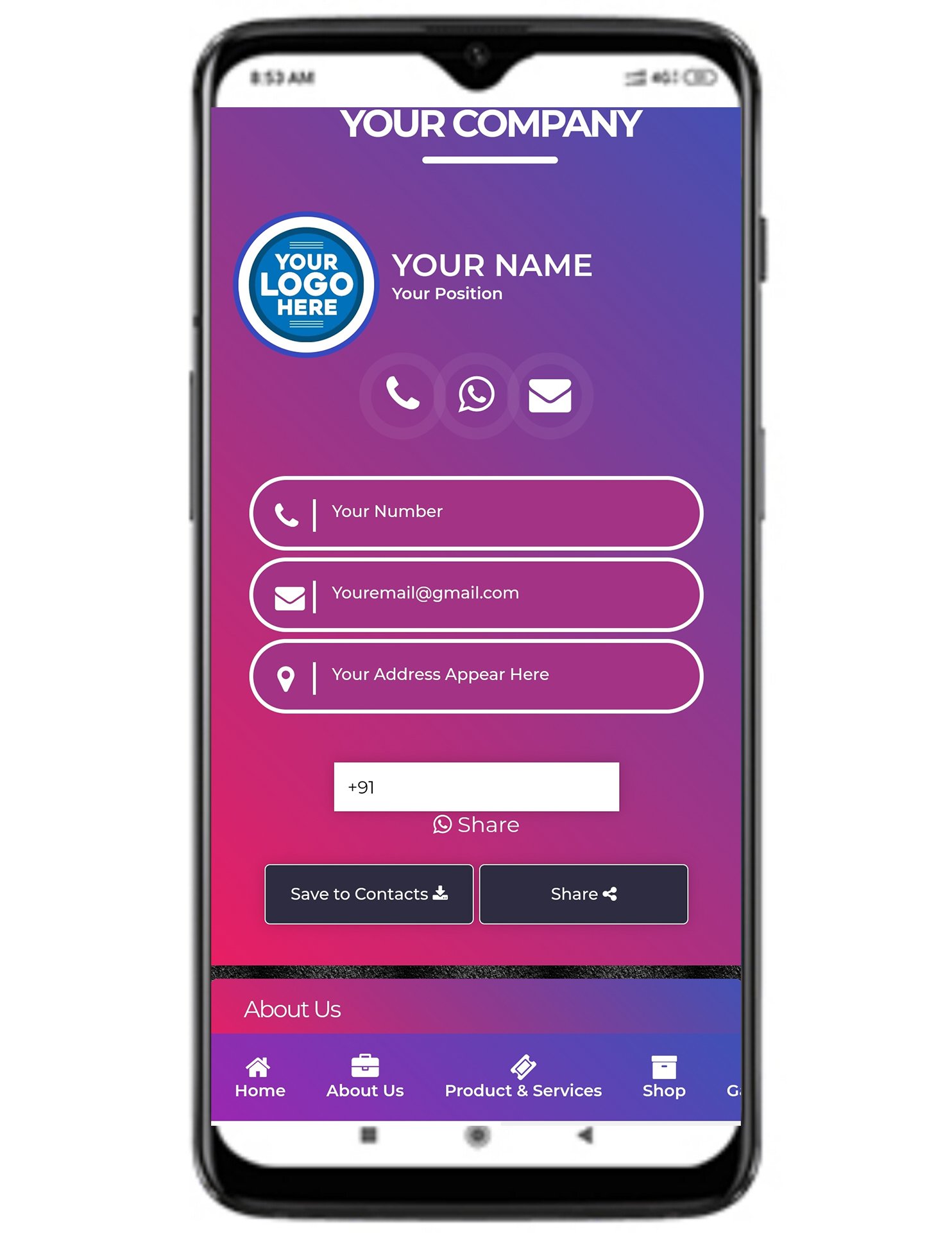 Digital Business Card Template 1
