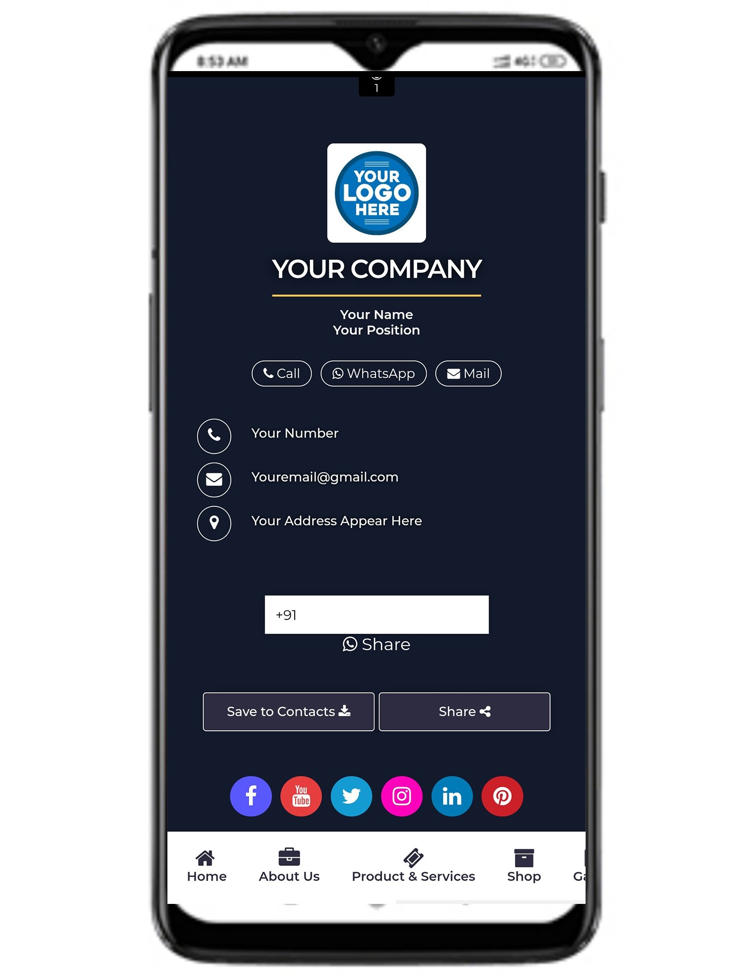 Digital Business Card Template 1