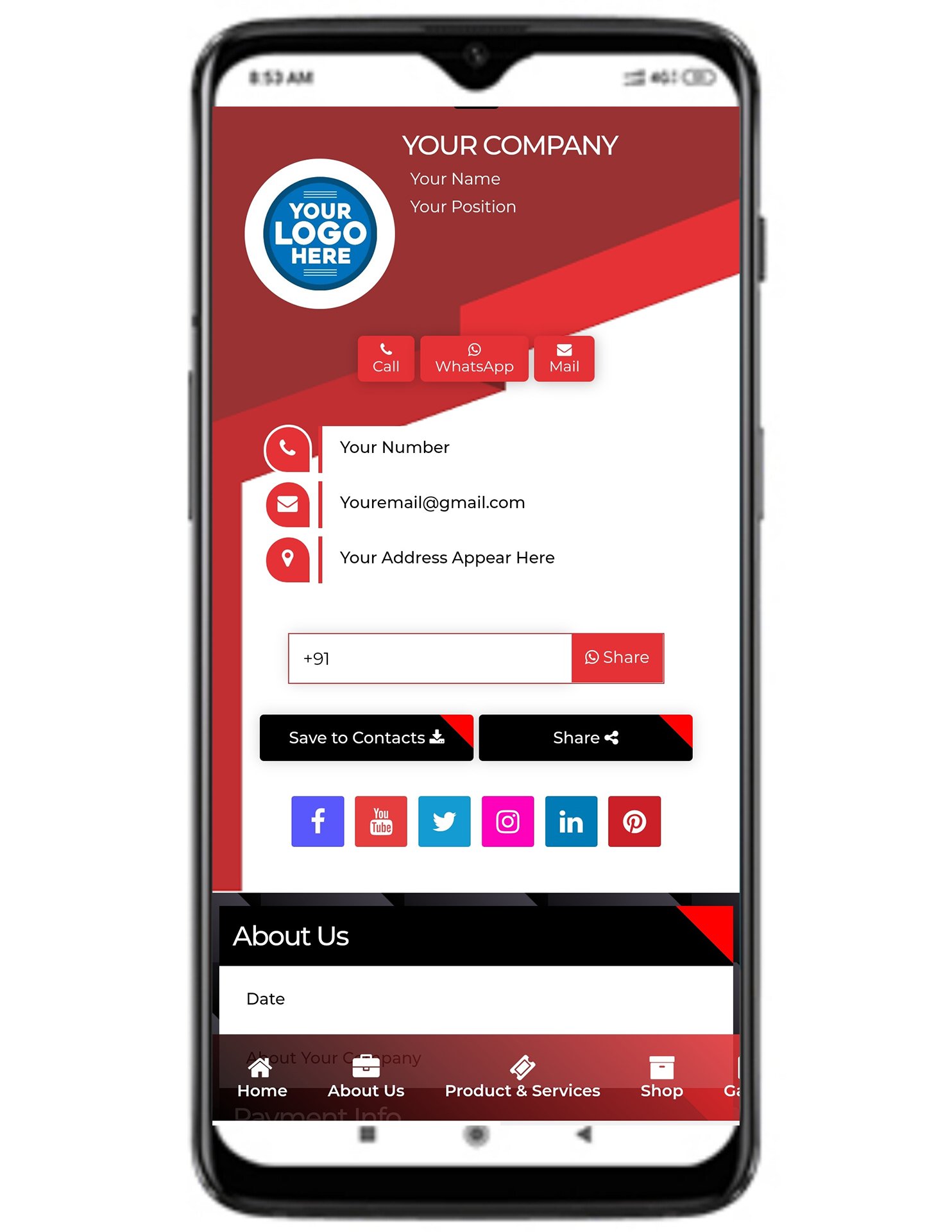Digital Business Card Template 1